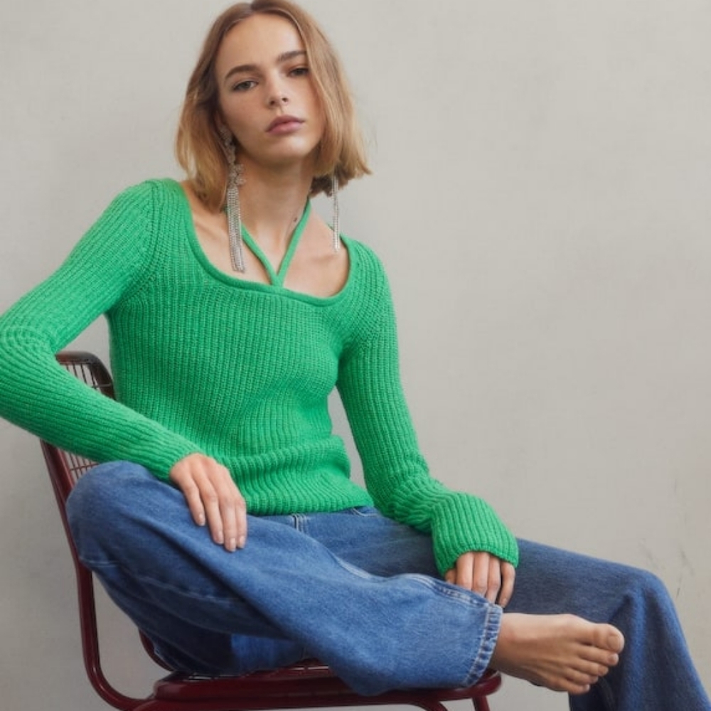 Mango bow tie sweater